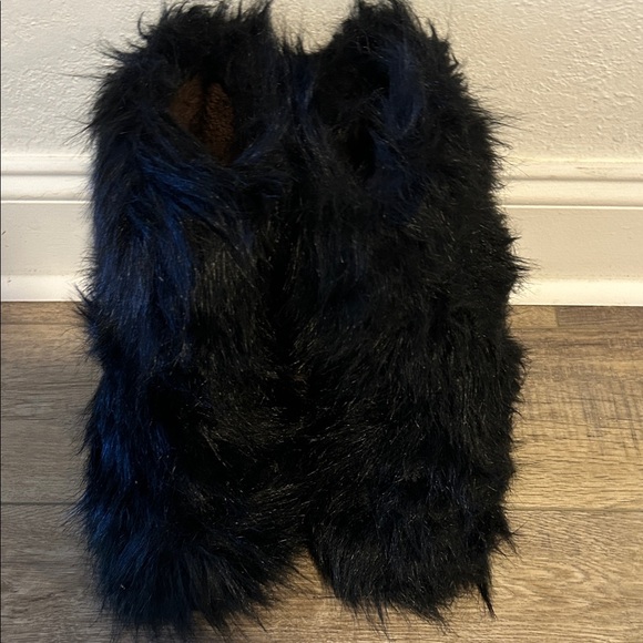 Faux Fur Black Ankle Boots - Picture 2 of 6